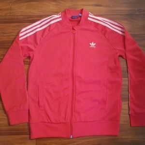 Red Adidas youth track jacket 13-14Y-Large